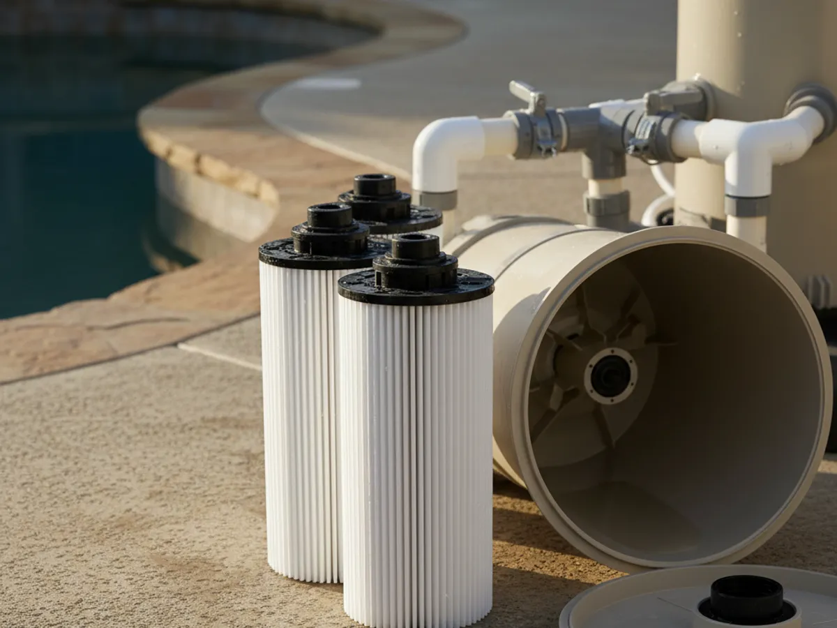 Filter Service detail work by a licensed San Diego County pool technician